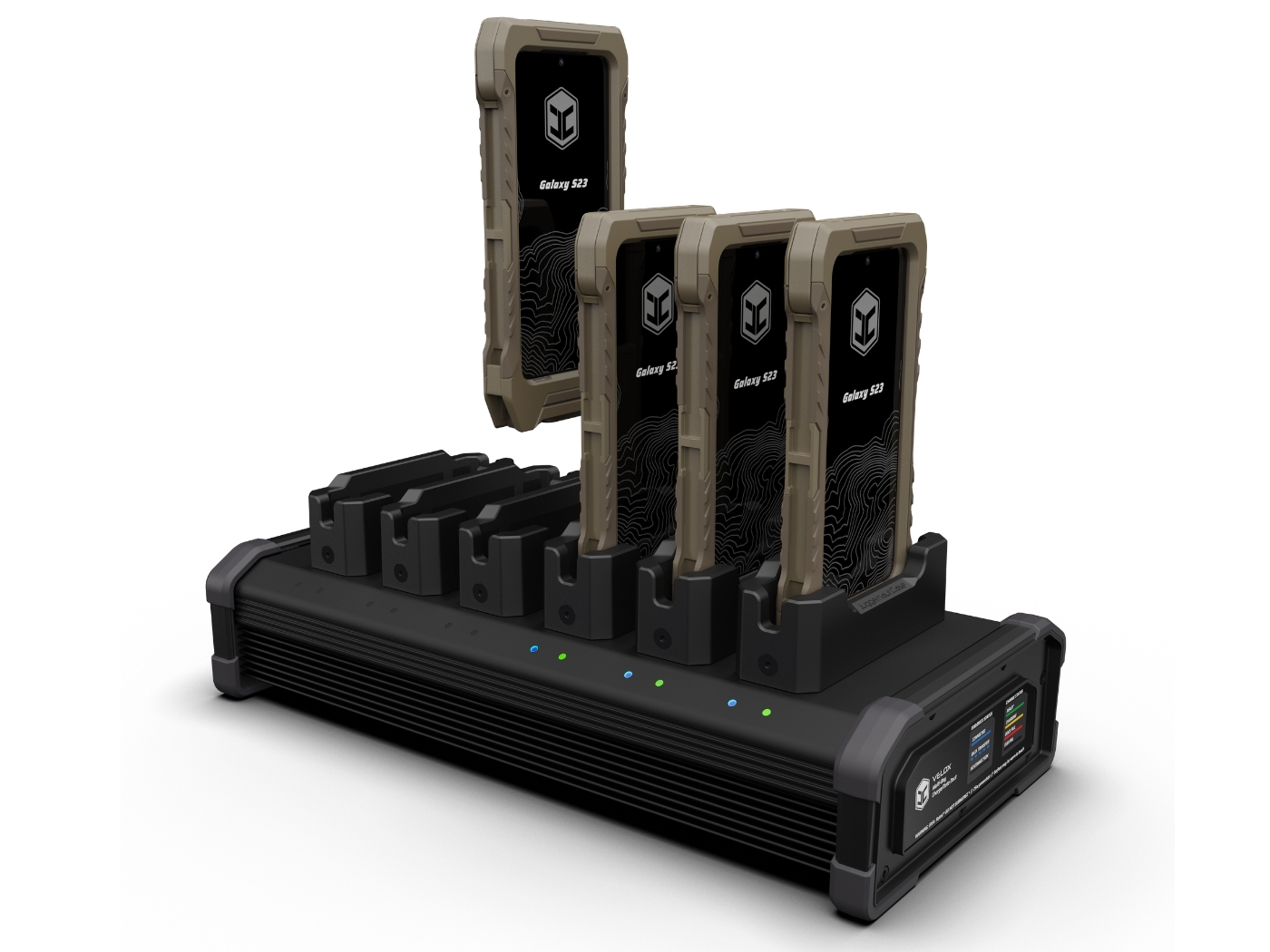VELOX Charge/Data Dock staging workflow with Smart-Block-equipped OPRTR cases