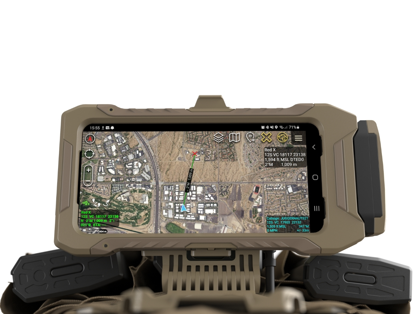 First person view of VELOX Armor Mount on kit