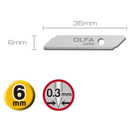 Lot De 5 Lames De Rechange OLFA MCB-1 - Pour Coupe Précise