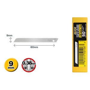 Olfa AB-SOL/50 - Spare 9mm Solid Blade, 50 Pack