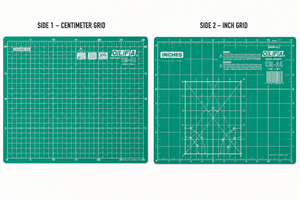 Cutting mat with centimeter and inch grids