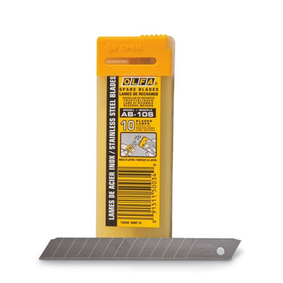 Olfa AB-10s Standard Duty Stainless Steel Blades - 10 Pack Blades