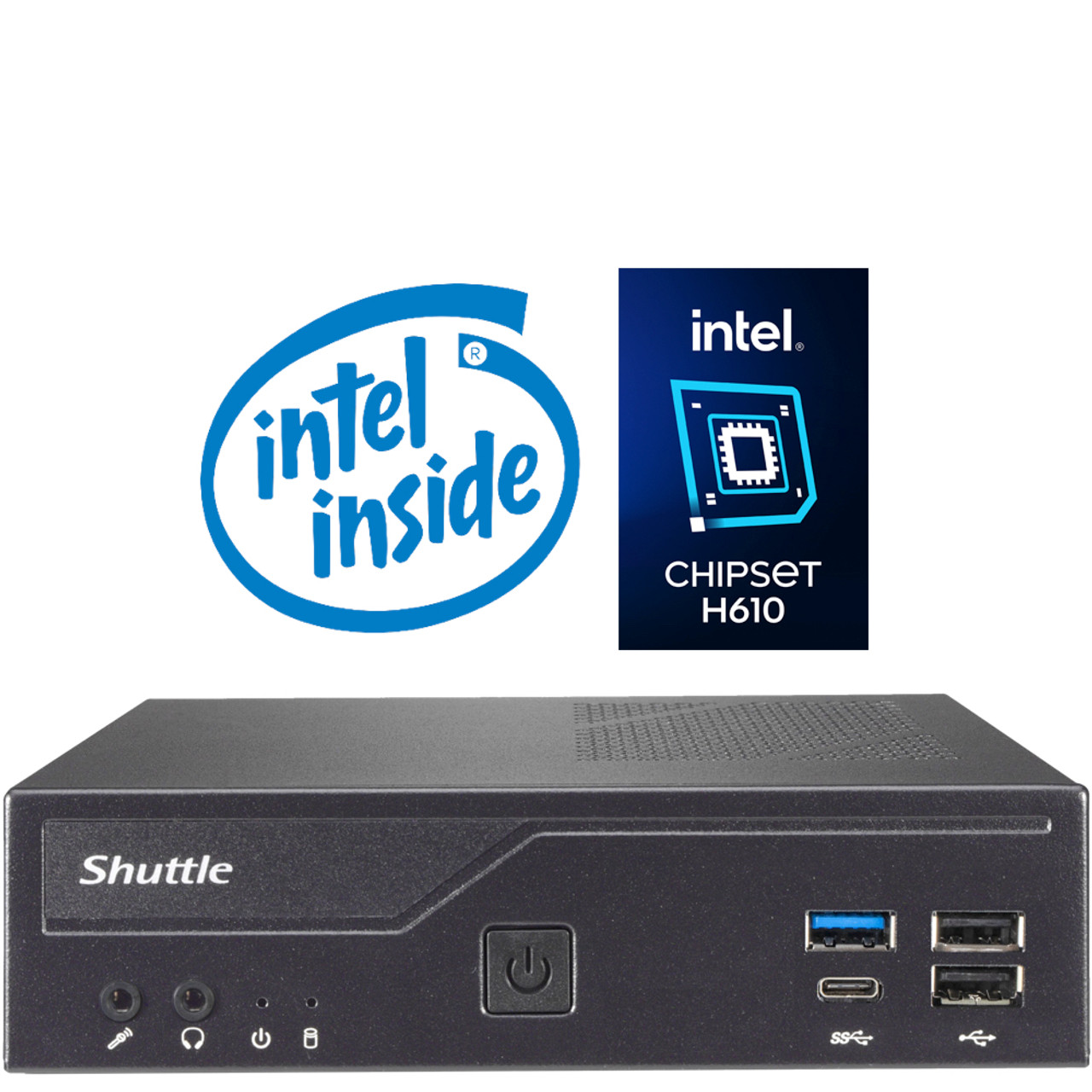 Shuttle DH610 Core i3 / i5 / i7 / i9 Slim PC, Dual GLAN, Triple Displays