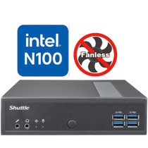 Shuttle DL30N Intel N100 Fanless Mini PC System, Triple Displays, Dual 2.5G LAN Shuttle DL30N Intel N100 Fanless Mini PC System, Triple Displays, Dual 2.5G LAN