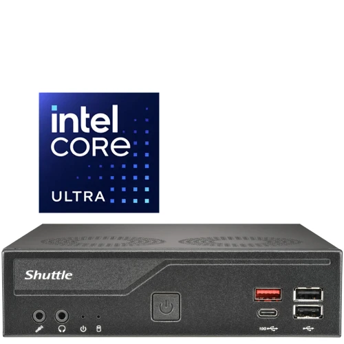 Shuttle DH810 Slim Mini AI PC - 15th Gen Core Ultra CPU, DDR5 RAM, Dual LAN, Dual COM, Triple Displays