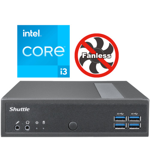 モイスティーヌ Shuttle DL30N3 Intel Core i3 N300 Fanless Mini PC System