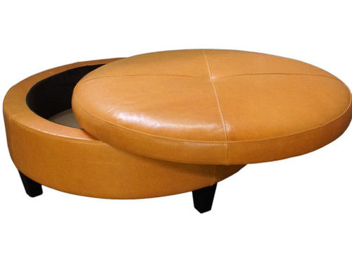 15133 Leather Storage Ottoman
