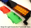 Snap On Light Cover 6" wide fits 3" tall and smaller light bars AMBER