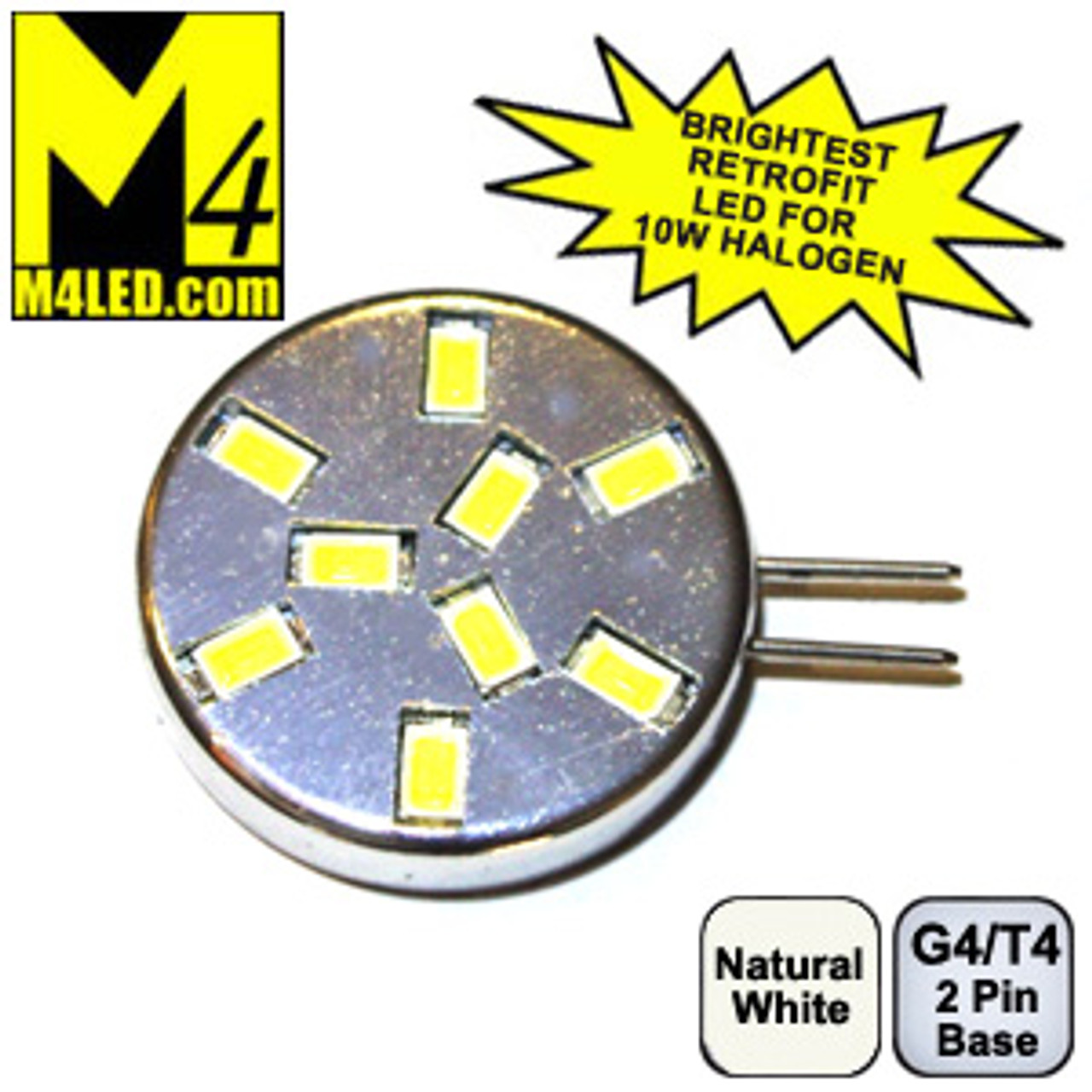 G4-9-5630-SIDE-NW Natural White Elite Series G4 / T3 Samsung 5630 LEDs Side Pins to replace 10w Halogen