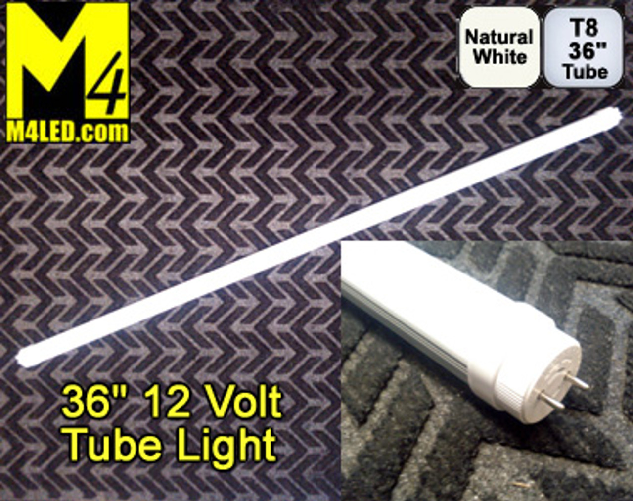 T8-36TUBE-NW Natural White 36" (F30T8) 12 VOLT T8 LED Tube Light 4500k