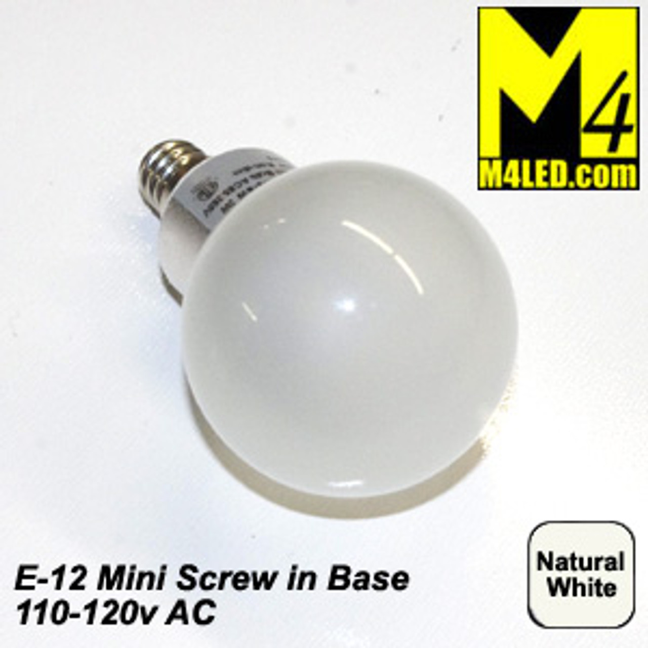 DOORBUSTER Home or RV LV-CL-3WA2-NW 120v Natural White Screw in Vanity Globe with Mini E12 Base