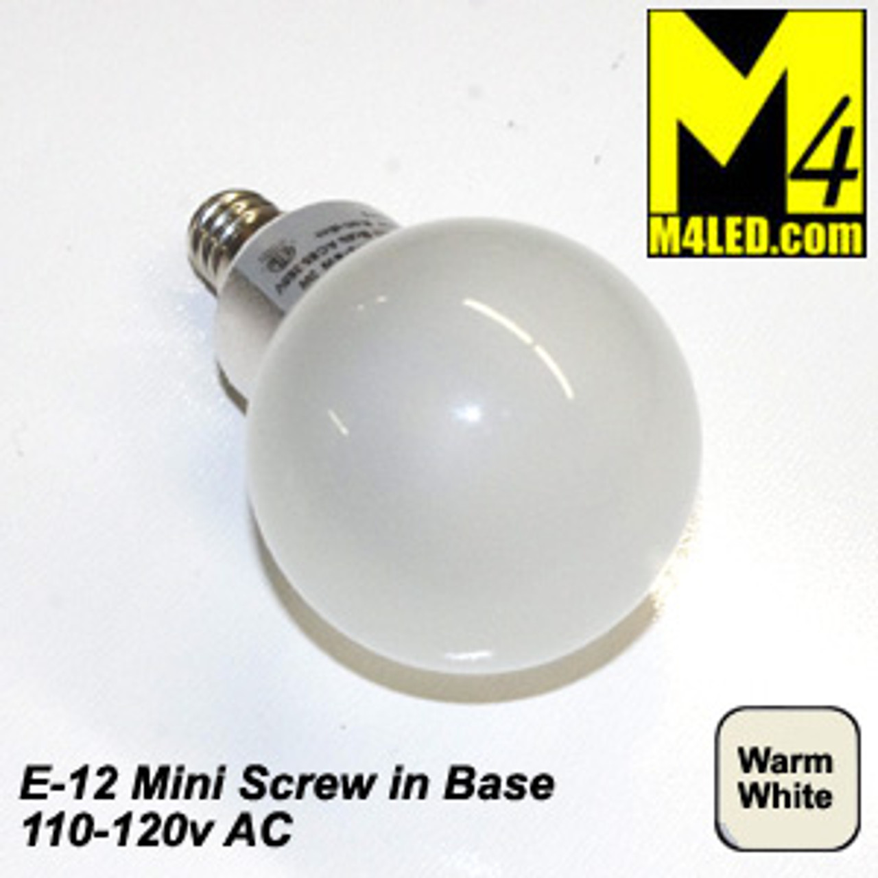 Home or RV LV-CL-3WA2-WW 120v Warm White Screw in Vanity Globe with Mini E12 Base