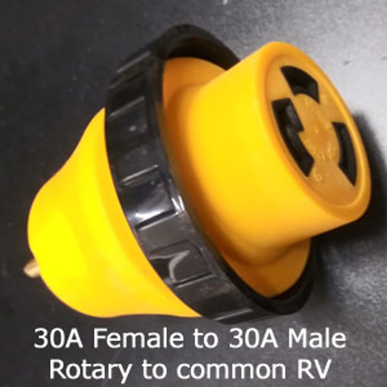 30 Amp Rotary Female to 30 Amp Standard RV Adapter