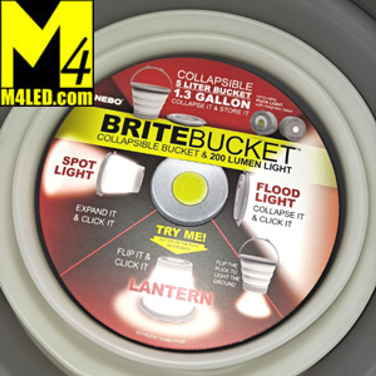 BRITEBUCKET COLLAPSIBLE BUCKET & 200 LUMEN LIGHT