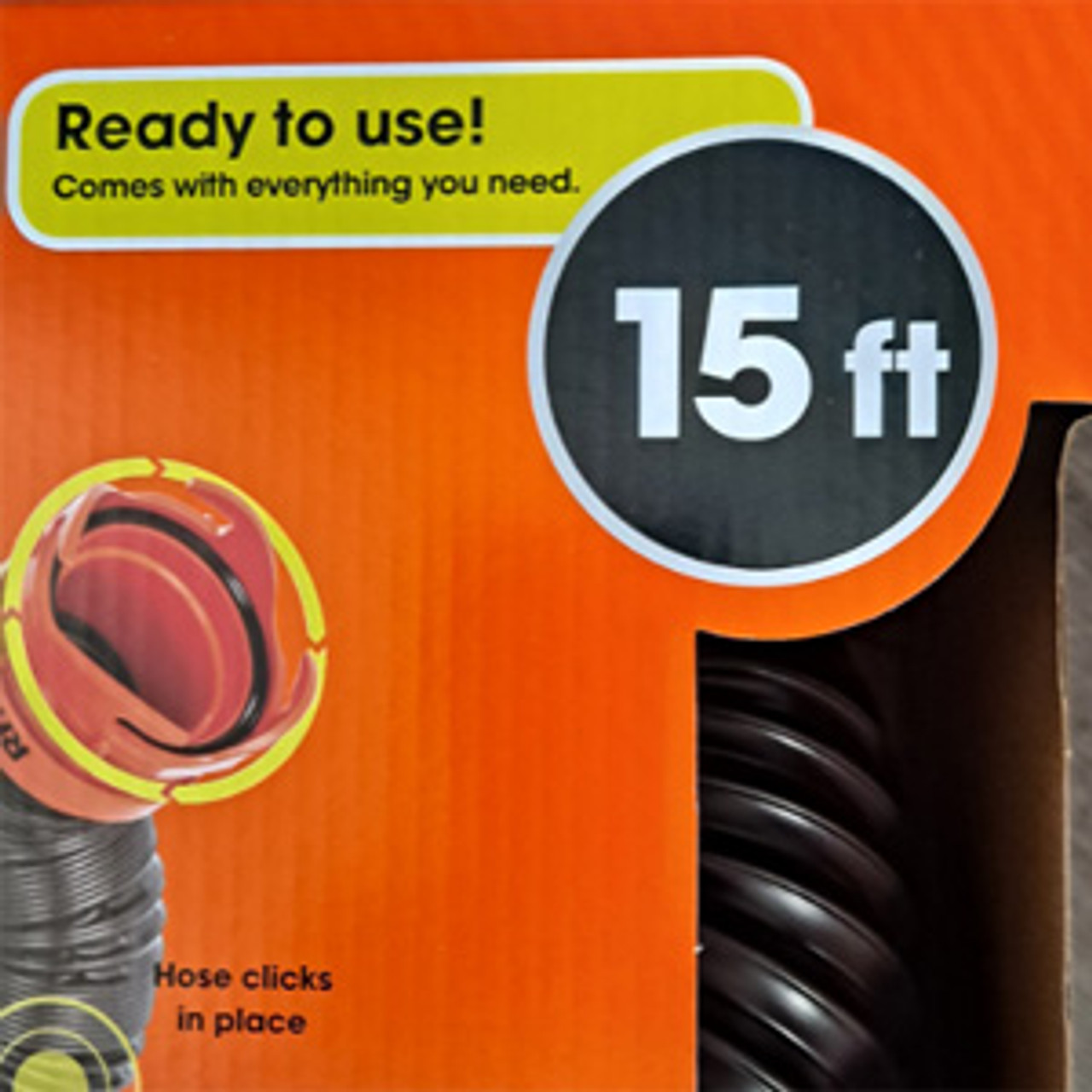 15ft Rhino Premium Sewer Hose with 90 degree Ground Adapter