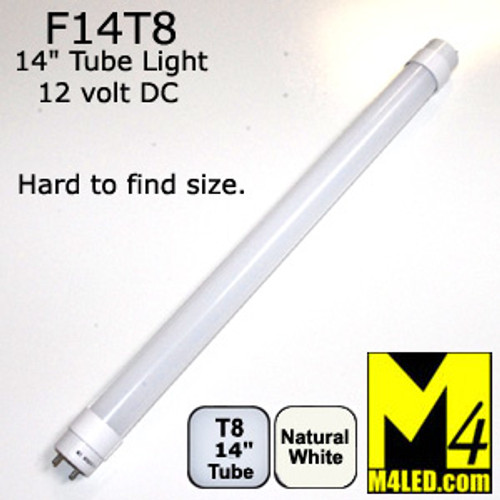 T8-14TUBE-NW (F14T8) Natural White 14" T8 LED Tube Light 12v 4500k