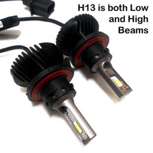 HEADLIGHTS-H13-V6s Headlight Kit with H13 Bases 9008