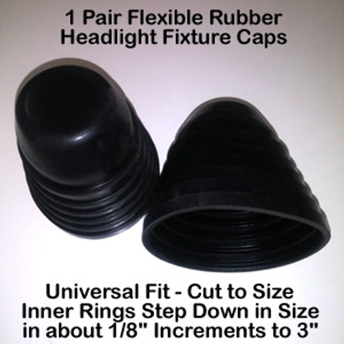 Universal Rubber Headlight Caps x2