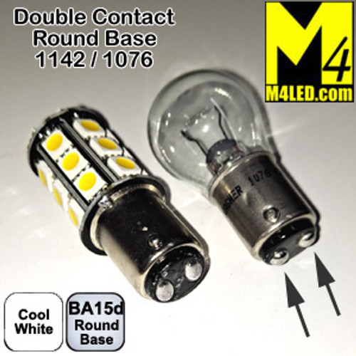 1142-24-5050-CW Cool White 5050 SMD LED Light Bulb with Two Contact (1142/1076) BA15d Base