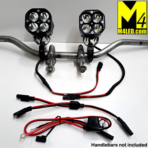 2x Quick Clamp On Lights with Harness FLOOD/FLOOD