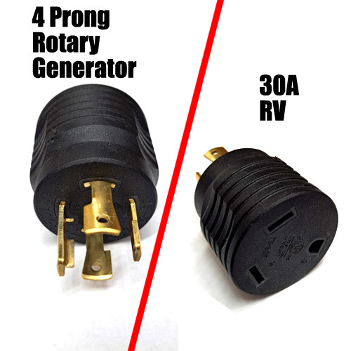 4 Prong Rotary Male to 30 Amp RV Female