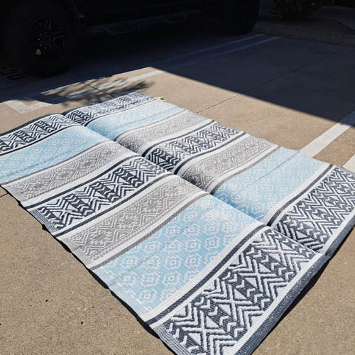 6x9 Outdoor Mat Blue/Grey Balajees 6x9 Outdoor Mat Blue/Grey Balajees