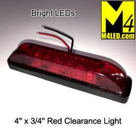Optronics LED Clearance/Marker Light - 1x4 Inch Surface Mount, Amber & Red (MCL61ARB)