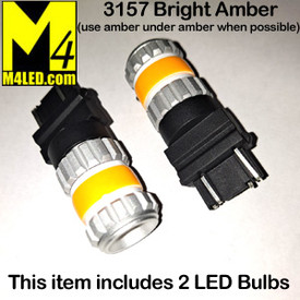 2x 45 SMD 3157/4157 AMBER LED Bulbs - Turn Signal, Tail, Brake Light Replacement (3528 Chip)
