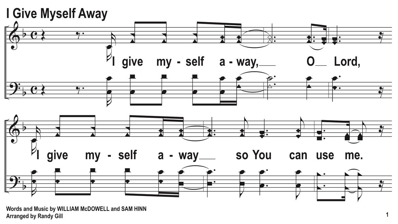 I Give Myself Away Song Slides - fearless4You.com