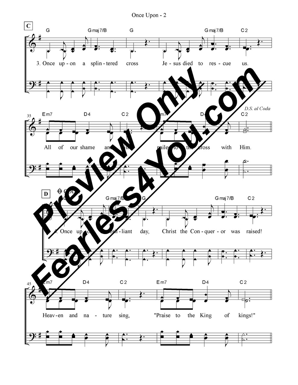 Once Upon Sheet Music - fearless4You.com