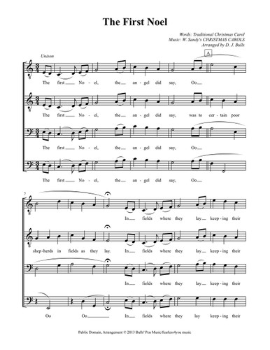 The First Noel (Men's; Presentation) Sheet Music