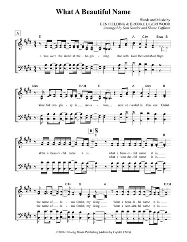 What A Beautiful Name (Cong.) Sheet Music