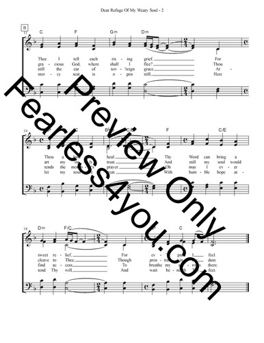 Dear Refuge of My Weary Soul (Congregational) Sheet Music