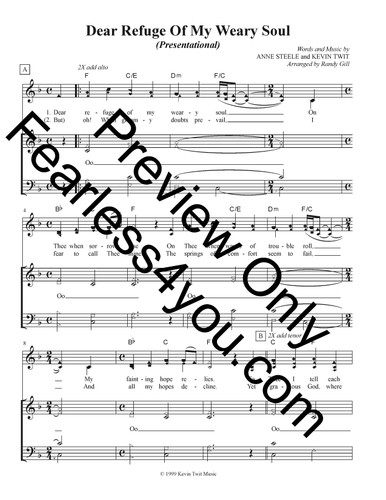Dear Refuge Of My Weary Soul (Presentation) Sheet Music