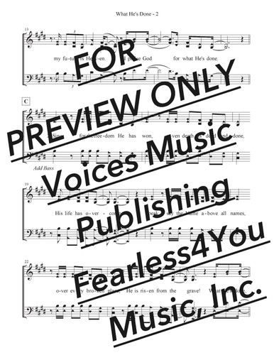 What He's Done (Sheet Music)