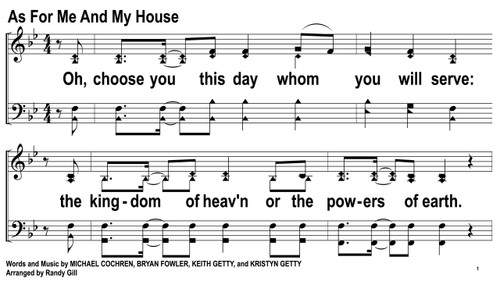 As for Me and My House (Getty) Song Slides