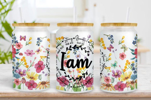 I am Inspiration Soda Can Cup - Frosted Glass 16oz.