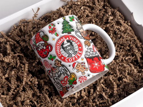 3D Christmas Vibes Mug Ceramic 11oz.