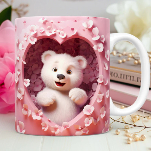 Valentine's Day Bear Mug Ceramic 15oz.