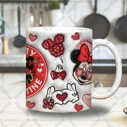 Mickey & Minnie Valentine's Day Mug Ceramic 15oz.