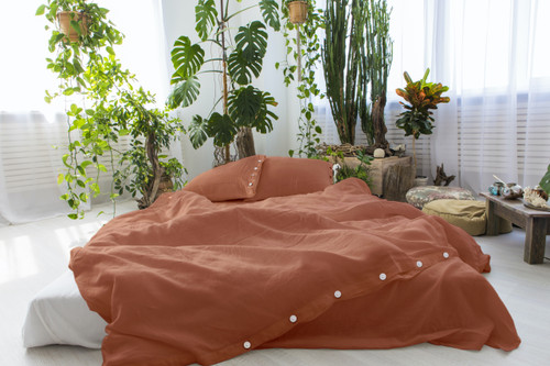 Linen Duvet Cover in *Terracotta* Twin / Queen / King