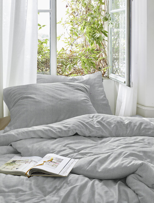 Duvet Cover Set SKY *silver grey seersucker cotton* Duvet Cover Set SKY *silver grey seersucker cotton*