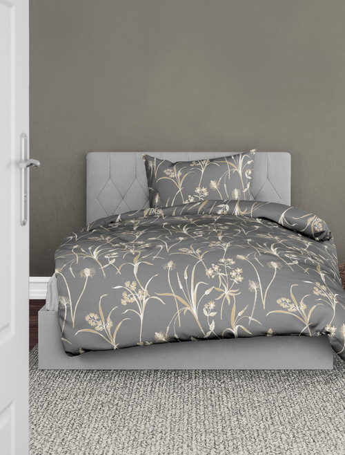 Meadow Grey / Botanical Cotton Duvet Cover Set / *NEW*