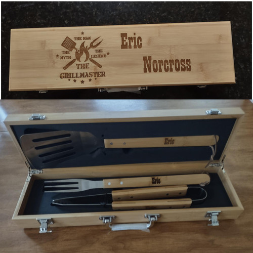 BBQ Set Bamboo Laser Engraved BBQ Set Bamboo Laser Engraved