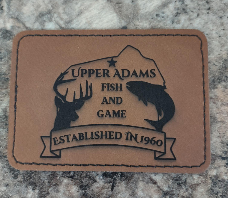 UAFG Engraved 3" x 2" Rectangle Rawhide Laserable Leatherette Patch with Adhesive