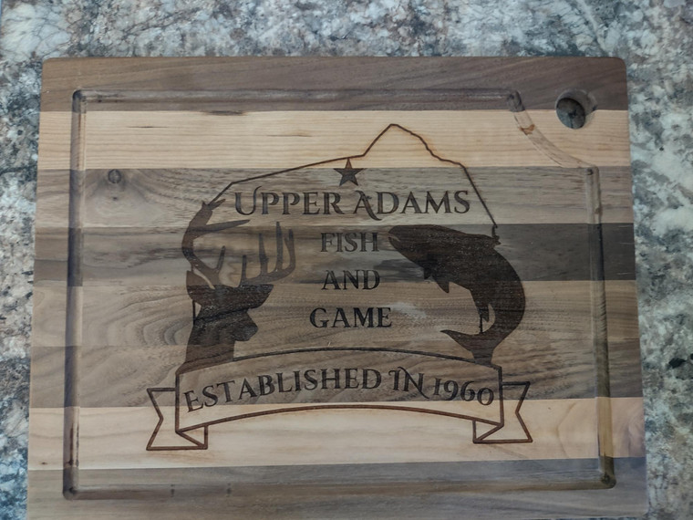 Hand Crafted Walnut Cherry Cutting Board UAFG Engraved