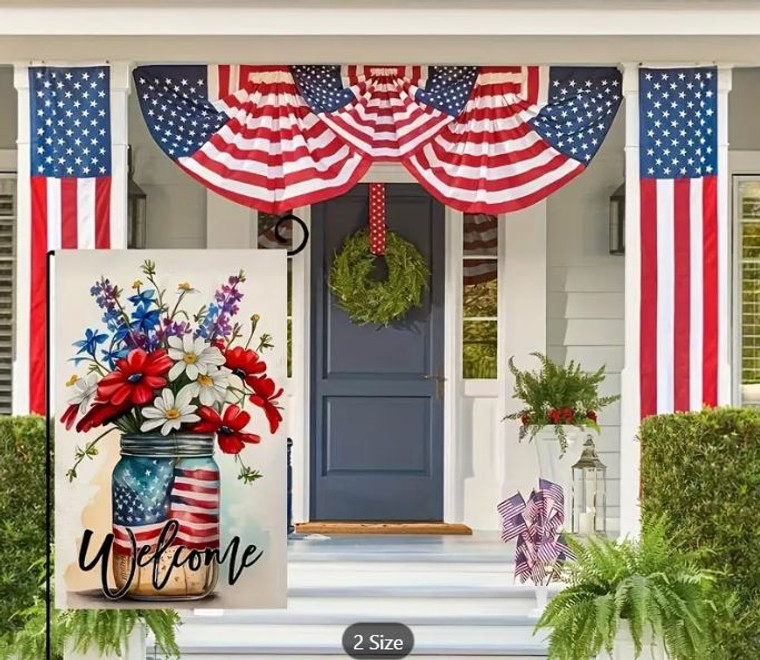 Welcome Red White Blue Yard / Garden Flags