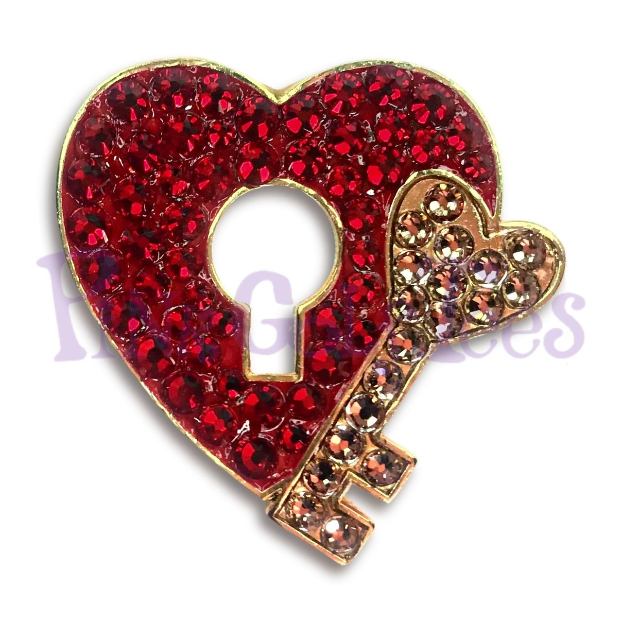 Rhinestone Red Heart Pin