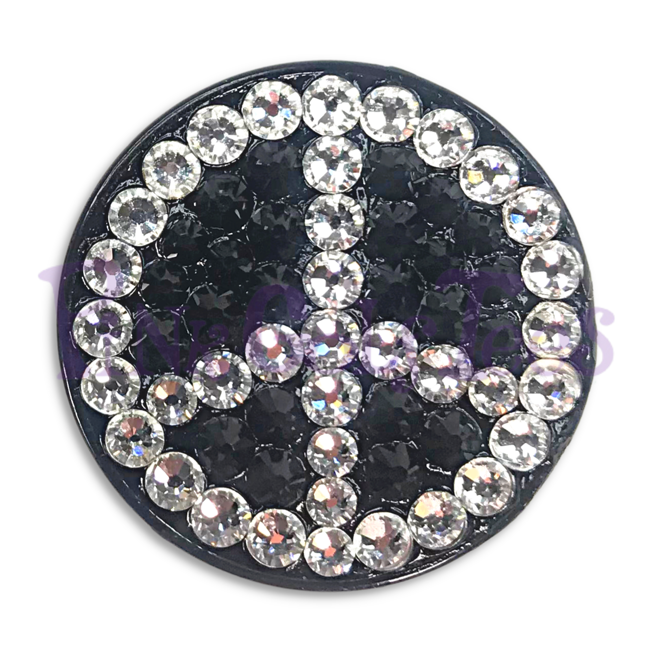 Bonjoc Black Peace Sign Swarovski Crystal Ball Marker