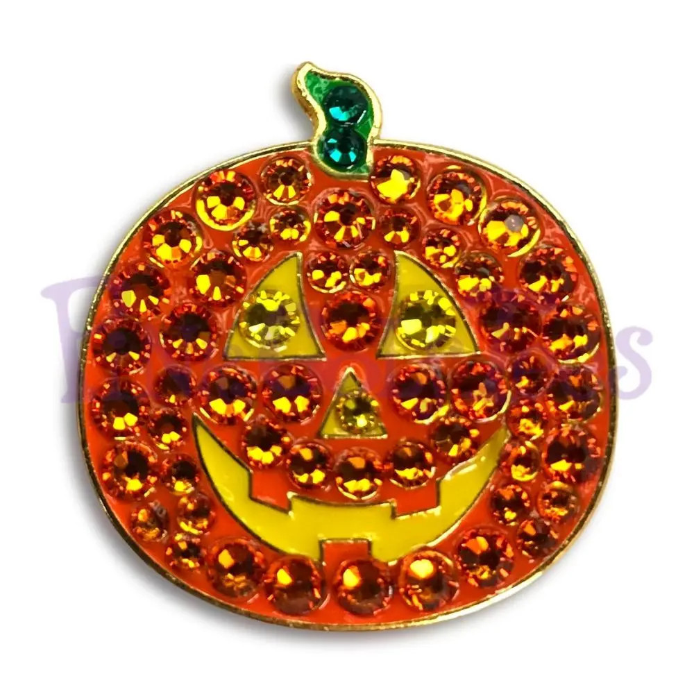 Bonjoc Pumpkin Swarovski Crystal Ball Marker with Magnetic Hat Clip